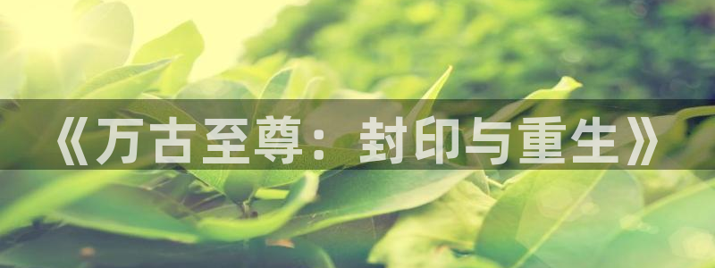 汗汗漫画sss在线：《万古至尊：封印与重生》